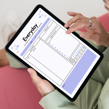 Everyday Digital Planner with time block, to do list, goal, water intake and notes section. 