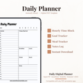 24 Hour Digital Daily Planner PDF for iPad - Full Day Schedule Big Goal Meal Plan GoodNotes Instant Download