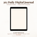365 Day Digital Journal PDF Hyperlinked for iPad - Lined Pages Date Month Selector GoodNotes Instant Download