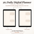 365 Day Digital Daily Planner PDF Hyperlinked for iPad - Hourly Schedule Mood Tracker Quote of Day GoodNotes Instant Download