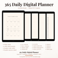 365 Day Digital Daily Planner PDF Hyperlinked for iPad - Hourly Schedule Mood Tracker Quote of Day GoodNotes Instant Download