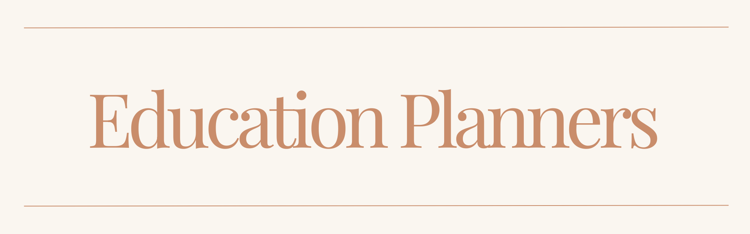 Education planner banner with beige background