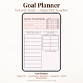 Digital Goal Planner PDF template displayed on iPad — instant download for GoodNotes and Notability
