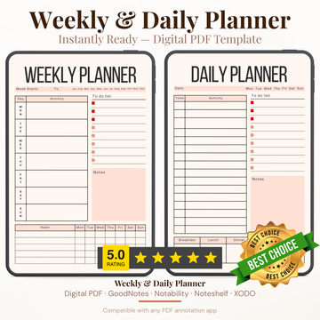 Weekly & Daily Pink Planner