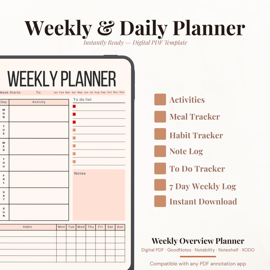 Weekly & Daily Pink Planner