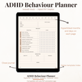 ADHD Behaviour Journal PDF for iPad - Inattention Hyperactivity Impulsivity Tracker Medication Log GoodNotes Instant Download