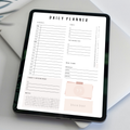 All in One Digital Daily Planner PDF for iPad - Hourly Schedule Goals Meal Plan Brain Dump GoodNotes Instant Download