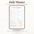 All in One Digital Daily Planner PDF for iPad - Hourly Schedule Goals Meal Plan Brain Dump GoodNotes Instant Download