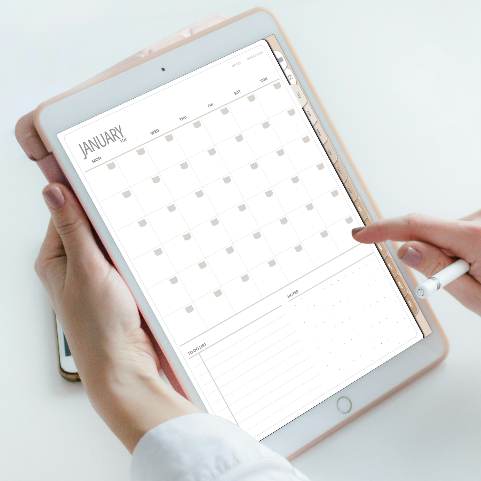 All in One Hyperlinked Digital Planner PDF for iPad - Annual to Daily Vision Board Habit Tracker Period Tracker GoodNotes Instant Download
