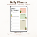Botanical Digital Daily Planner PDF for iPad - Today Focus To Do List Self Care Reminders GoodNotes Instant Download