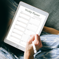 Digital Weekly Planner PDF for iPad - 7 Day Schedule Habit Tracker Gratitude Bills GoodNotes Instant Download