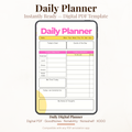 Colorful Digital Daily Planner PDF for iPad - Daily Goal Meal Plan Gratitude Me Time GoodNotes Instant Download
