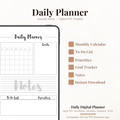 Digital Daily Planner PDF with Monthly Calendar for iPad - Goals To Do List Priorities GoodNotes Instant Download