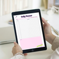 Digital daily planner PDF with flexible schedule tracker notes section and motivational quote for GoodNotes Notability XODO