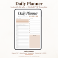Digital daily planner PDF with today's focus hourly breakdown to-do list and notes for GoodNotes Notability XODO iPad.