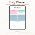 Digital Daily Planner PDF template displayed on iPad showing morning and evening to do list top priorities and daily goals — instant download compatible with GoodNotes Notability Noteshelf and XODO