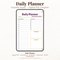 Digital daily planner PDF template with hourly schedule to-do list reminders and notes compatible with GoodNotes Notability XODO.