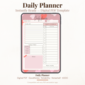 Digital daily planner PDF with to-do list hourly schedule meal tracker and water intake tracker for GoodNotes Notability XODO.