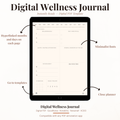 Digital Wellness Journal PDF for iPad - Wellness Goals Self Care Ritual Affirmations Mood Tracker GoodNotes Instant Download