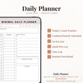Minimal digital daily planner PDF with hourly schedule to-do list small win tracker and notes for GoodNotes Notability iPad.