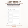 Minimal digital daily planner PDF with hourly schedule to-do list small win tracker and notes for GoodNotes Notability iPad.