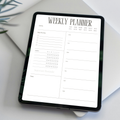 Undated Digital Weekly Planner PDF for iPad - Main Priorities Habit Tracker Important Reminder GoodNotes Instant Download