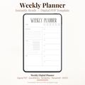 Undated Digital Weekly Planner PDF for iPad - Main Priorities Habit Tracker Important Reminder GoodNotes Instant Download