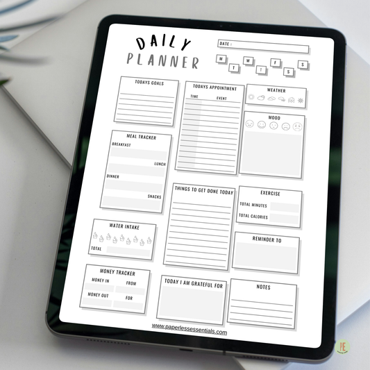Daily Planner with Goals, Meals & Habit Tracking