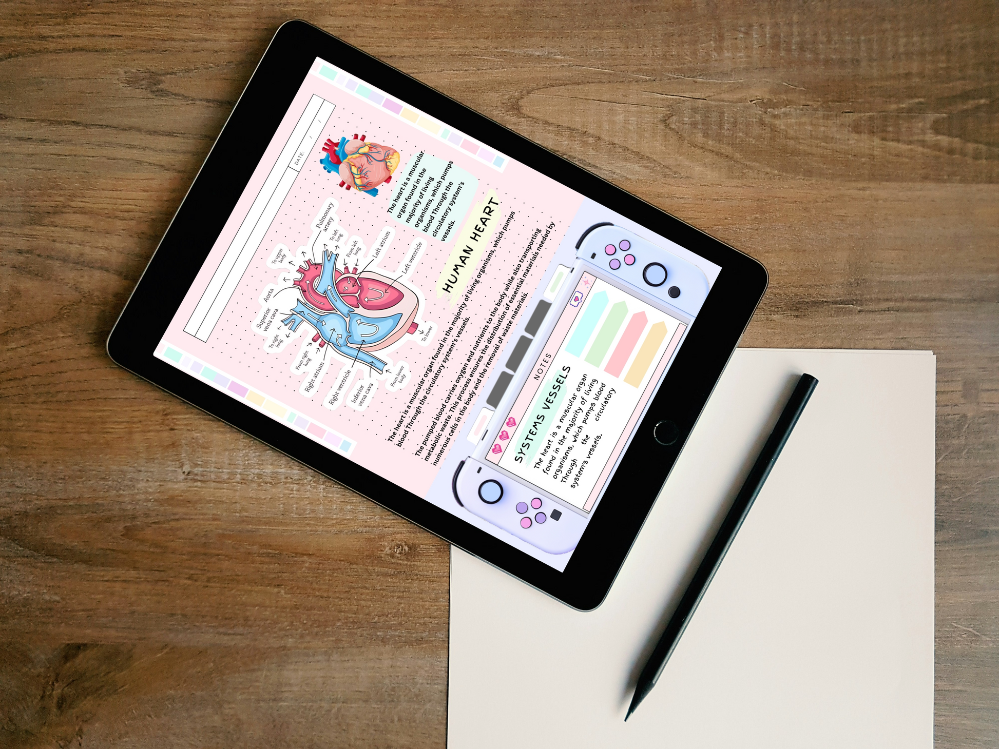 Pastel Digital Student Notebook PDF for iPad - 6 Subjects 552 Pages Note Taking Study Notes GoodNotes Instant Download