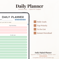 Simple Digital Daily Planner PDF for iPad - Daily Goal Top Priorities To Do List GoodNotes Instant Download