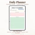 Simple Digital Daily Planner PDF for iPad - Daily Goal Top Priorities To Do List GoodNotes Instant Download