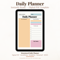 Structured Digital Daily Planner PDF for iPad - Schedule Priorities Mood Tracker GoodNotes Instant Download
