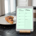 Digital Weekly Meal Planner PDF for iPad - 7 Color Variations Monday Sunday Meal Plan Shopping List GoodNotes Instant Download
