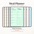 Digital Weekly Meal Planner PDF for iPad - 7 Color Variations Monday Sunday Meal Plan Shopping List GoodNotes Instant Download