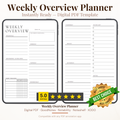 Digital Weekly Overview Planner PDF for iPad - Priorities Weekly Goal Reminders Deadlines Habit Tracker GoodNotes Instant Download